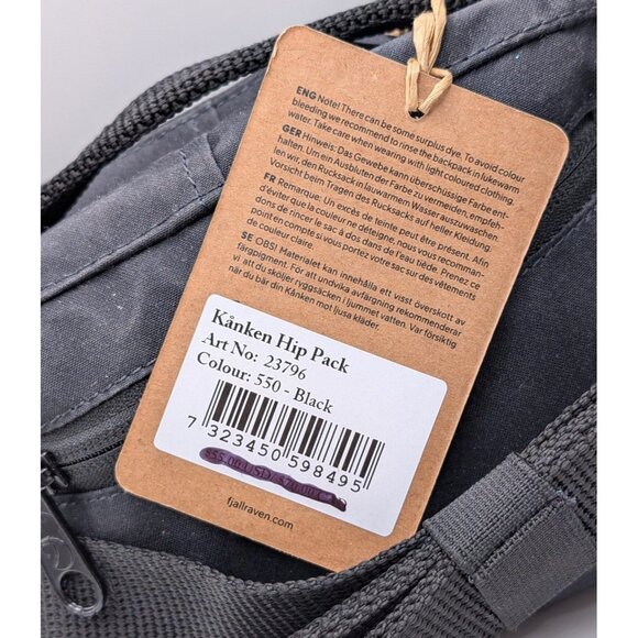 Fjallraven Kånken Unisex Small Hip Pack NWT NEW Black Hiking Fanny Bag Zip Up - Picture 4 of 5
